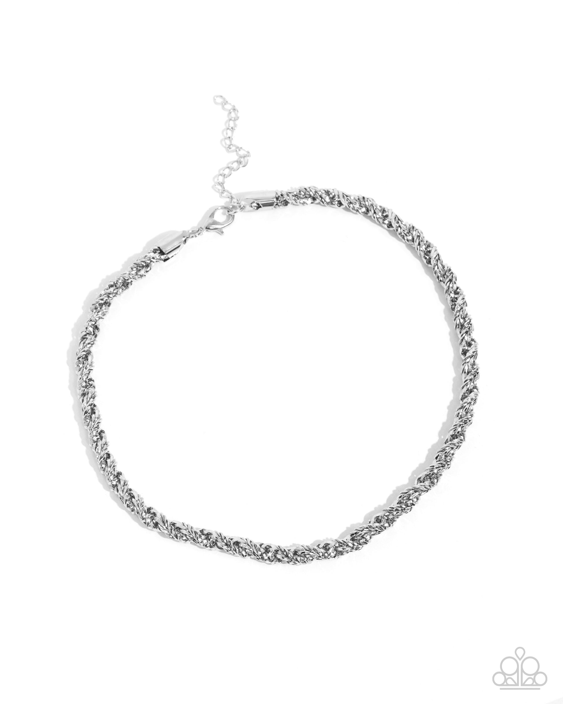 Edgy Etching - Silver Necklace - Paparazzi - Dare2bdazzlin N Jewelry
