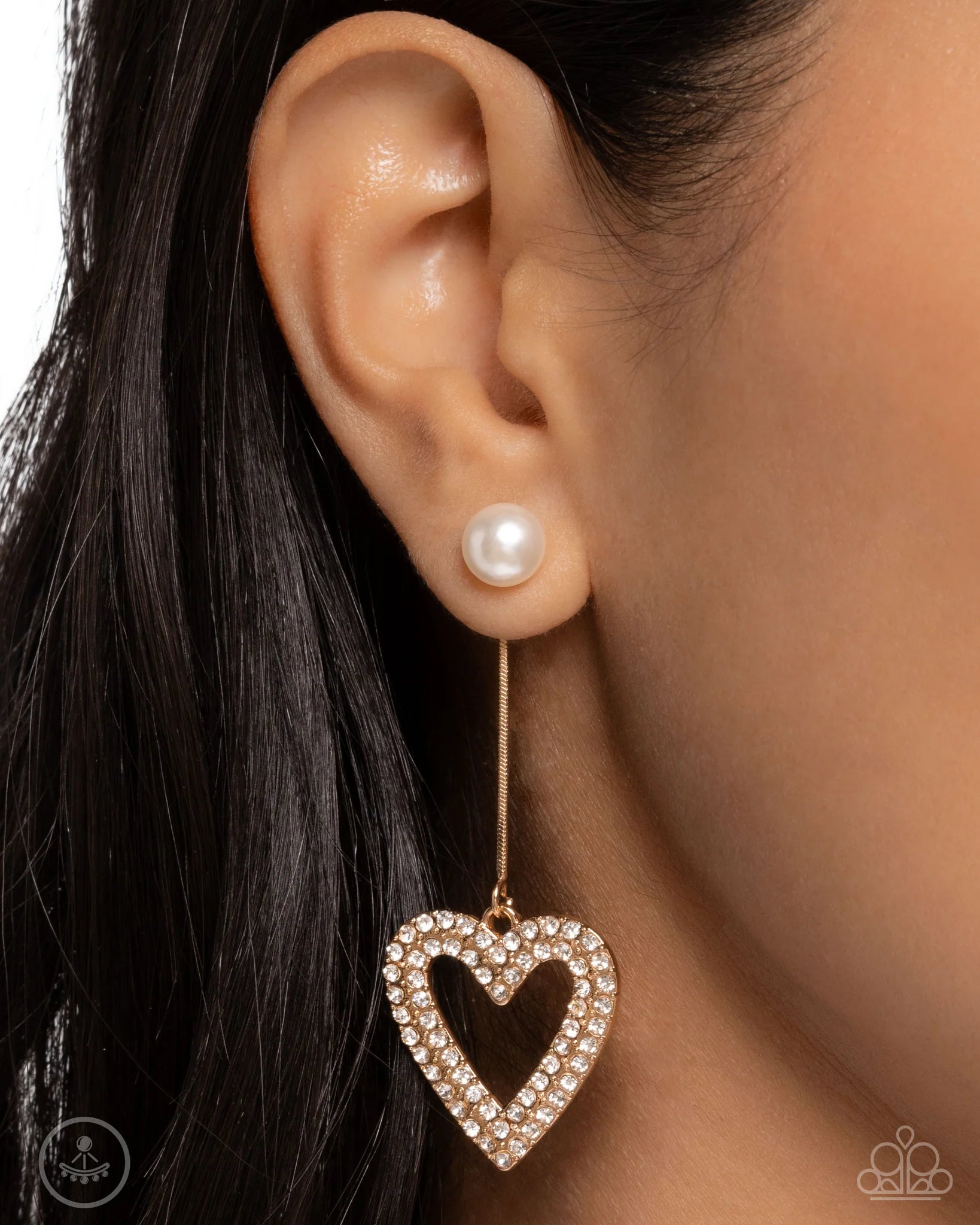 Valentine's Vision Gold Post Earring - Paparazzi - Dare2bdazzlin N Jewelry