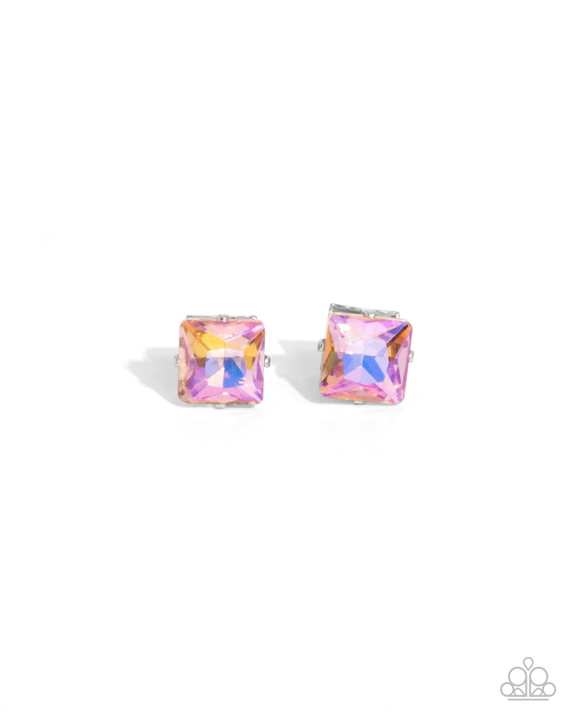 Squared Soprano - Orange Post Earring - Paparazzi - Dare2bdazzlin N Jewelry