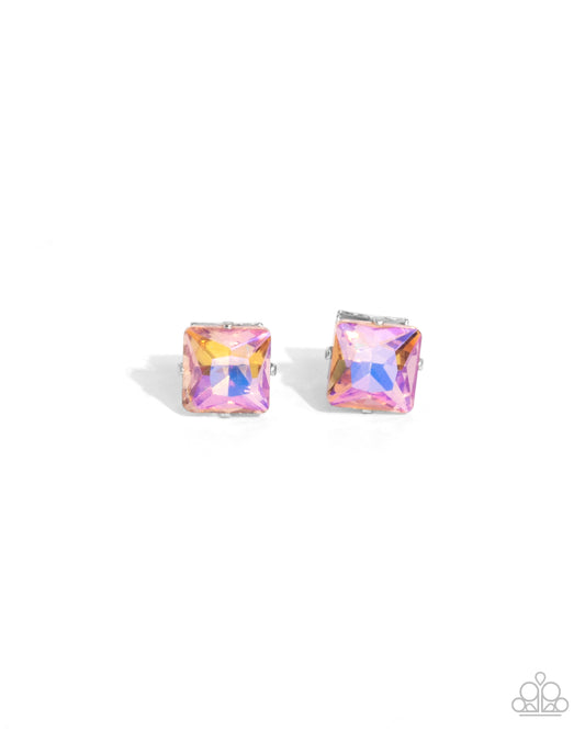 Squared Soprano - Orange Post Earring - Paparazzi - Dare2bdazzlin N Jewelry
