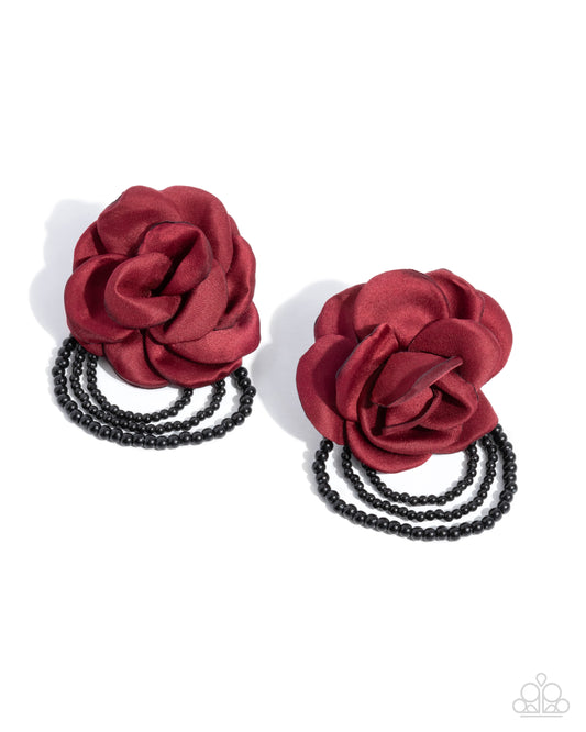 Dramatic Dame - Red Post Earring - Paparazzi - Dare2bdazzlin N Jewelry