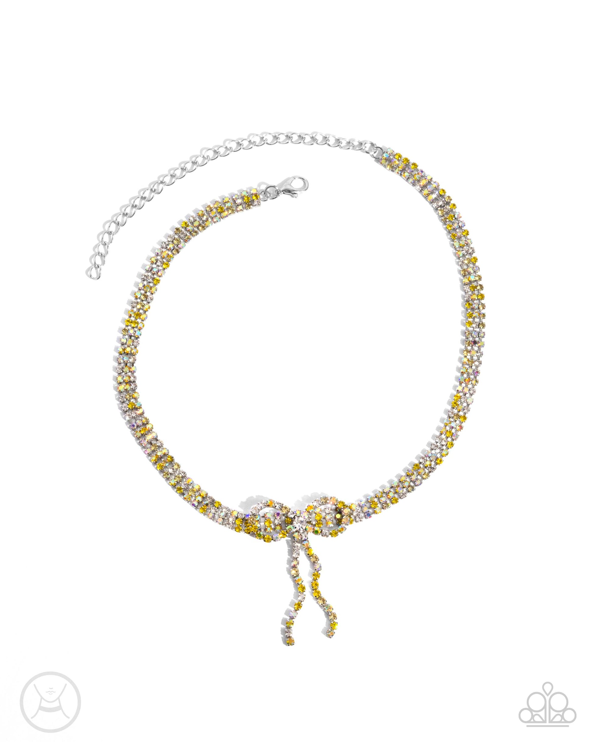 Buckingham Bow - Yellow Choker - Paparazzi - Dare2bdazzlin N Jewelry