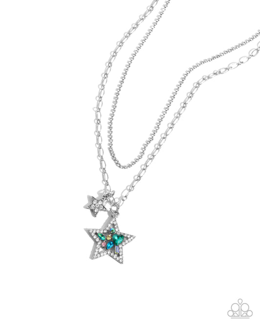 Stackable Stars - Green Necklace - Paparazzi - Dare2bdazzlin N Jewelry