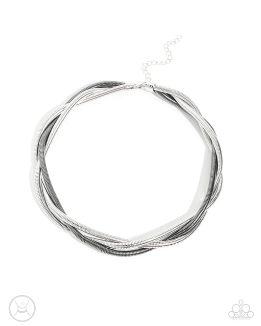 Sleek Splendor - Silver Necklace - Paparazzi - Dare2bdazzlin N Jewelry