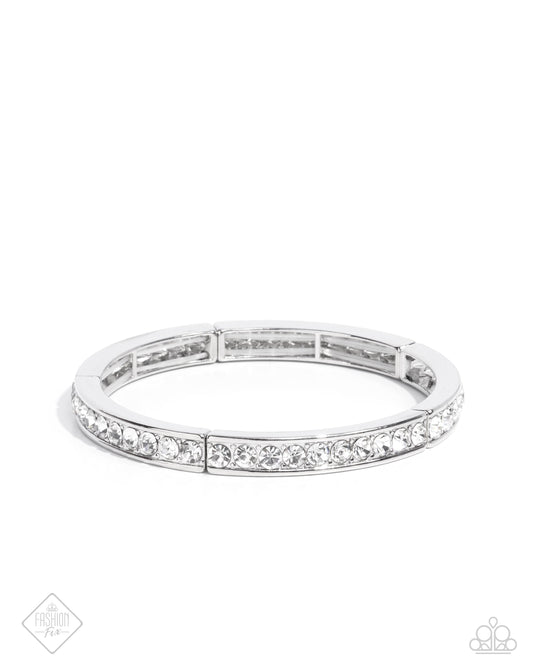 Dashing Declaration - White Bracelet - Paparazzi - Dare2bdazzlin N Jewelry