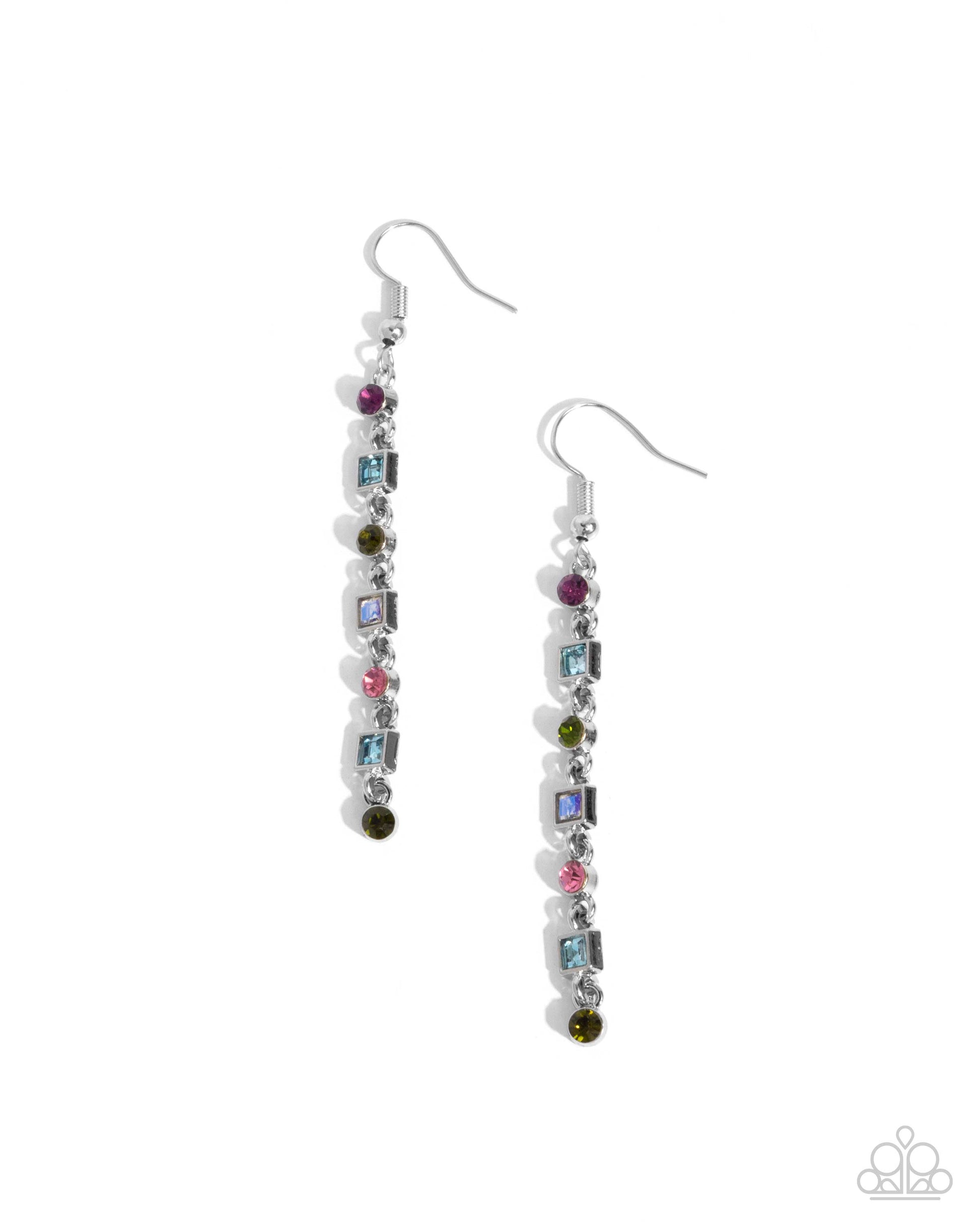 Square Slope - Multi Earring - Paparazzi - Dare2bdazzlin N Jewelry