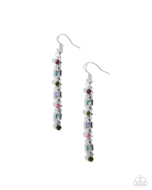 Square Slope - Multi Earring - Paparazzi - Dare2bdazzlin N Jewelry