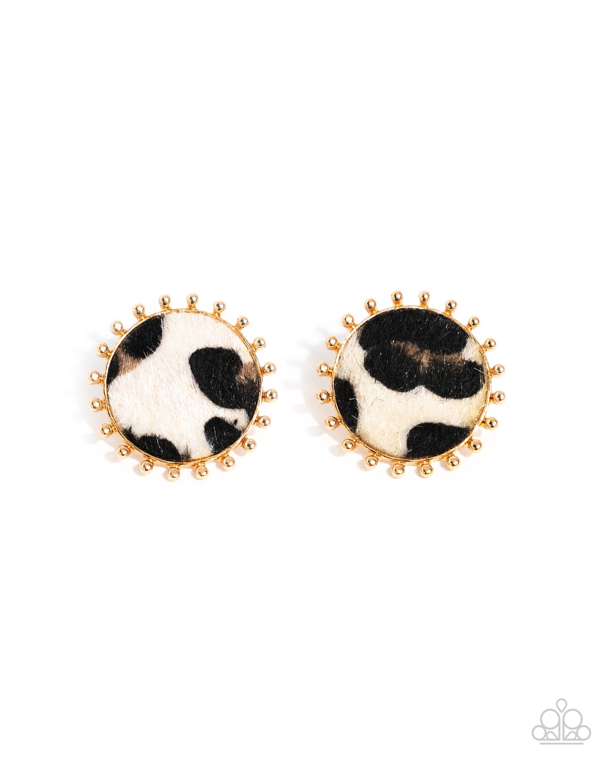 Cowhide Couture - Brown Post Earring - Paparazzi - Dare2bdazzlin N Jewelry