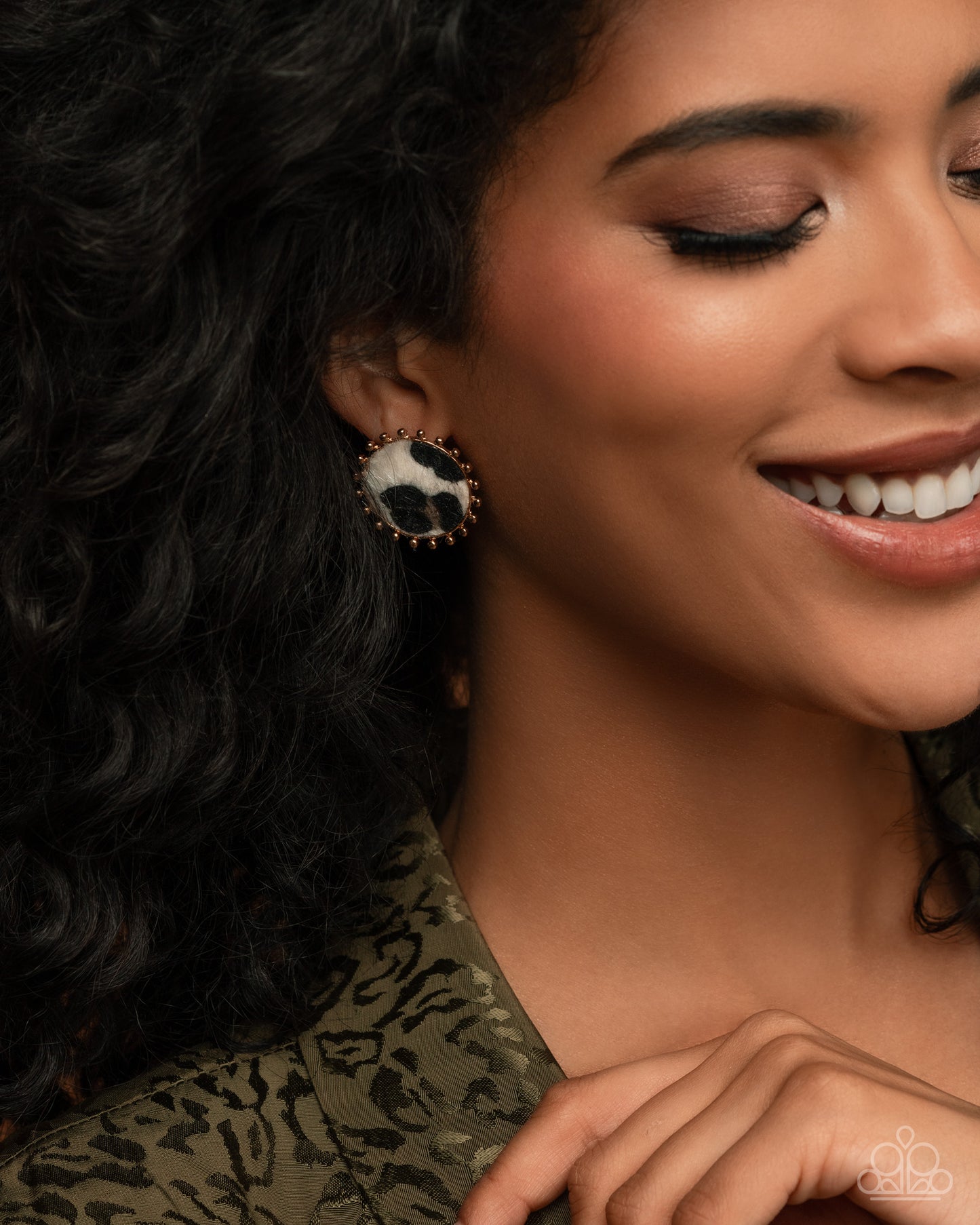 Cowhide Couture - Brown Post Earring - Paparazzi - Dare2bdazzlin N Jewelry