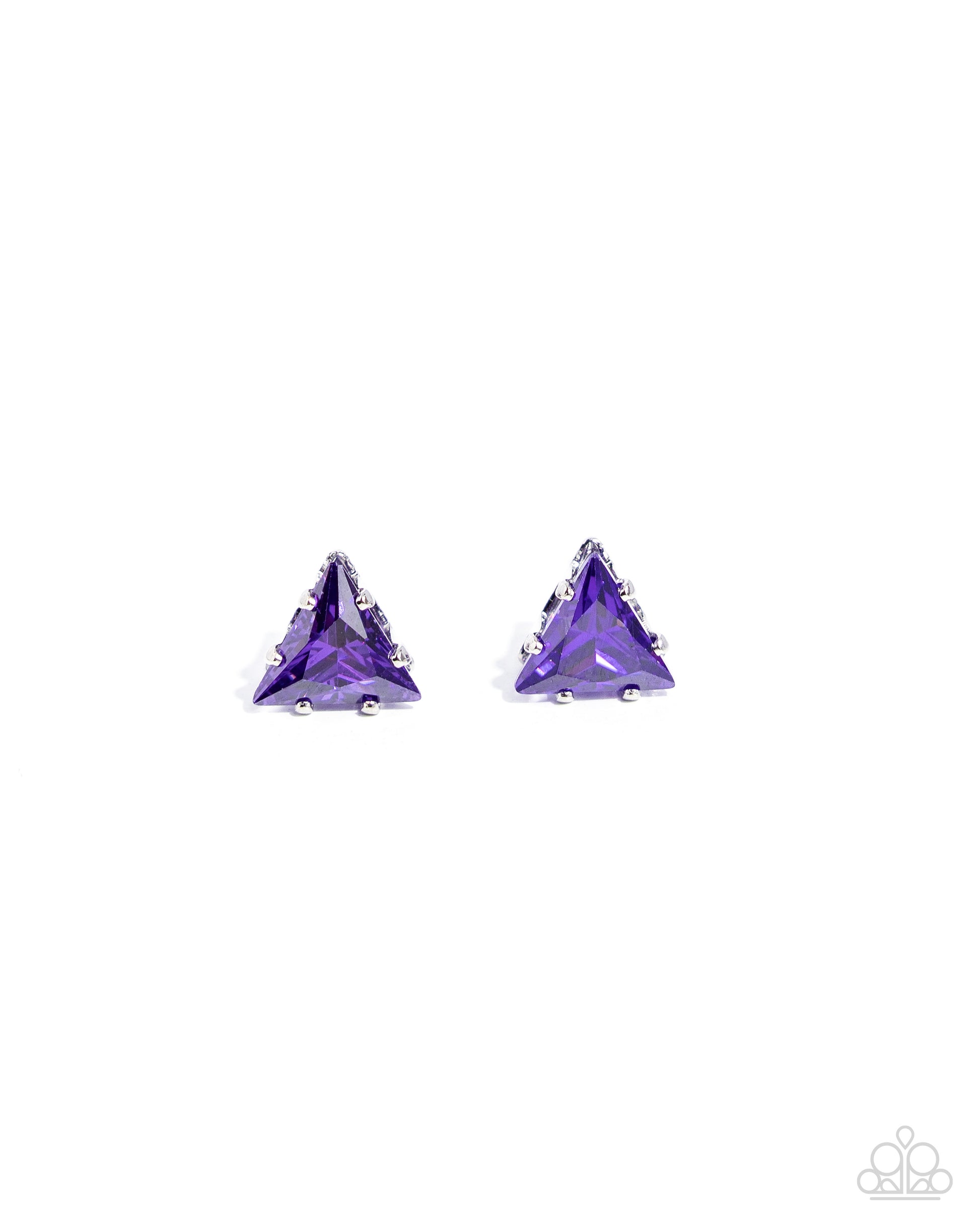 Triangular Twinkle - Purple Post Earring - Paparazzi - Dare2bdazzlin N Jewelry