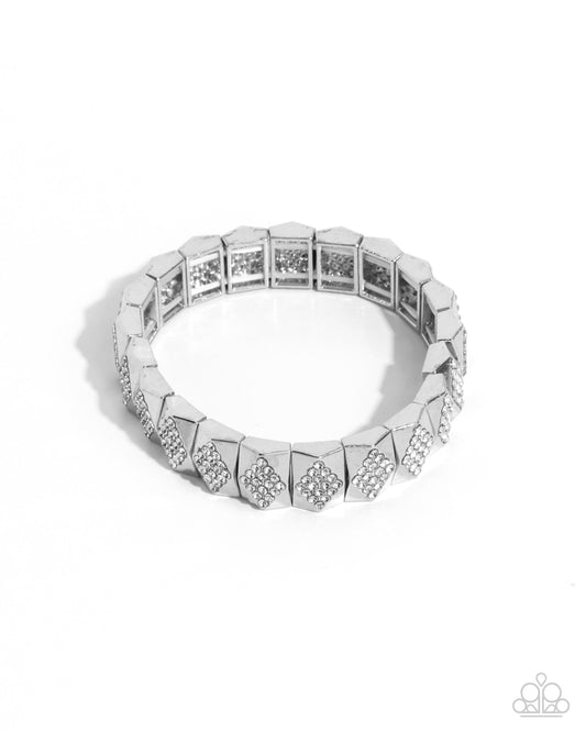 Ornate Outline - White Bracelet - Paparazzi - Dare2bdazzlin N Jewelry