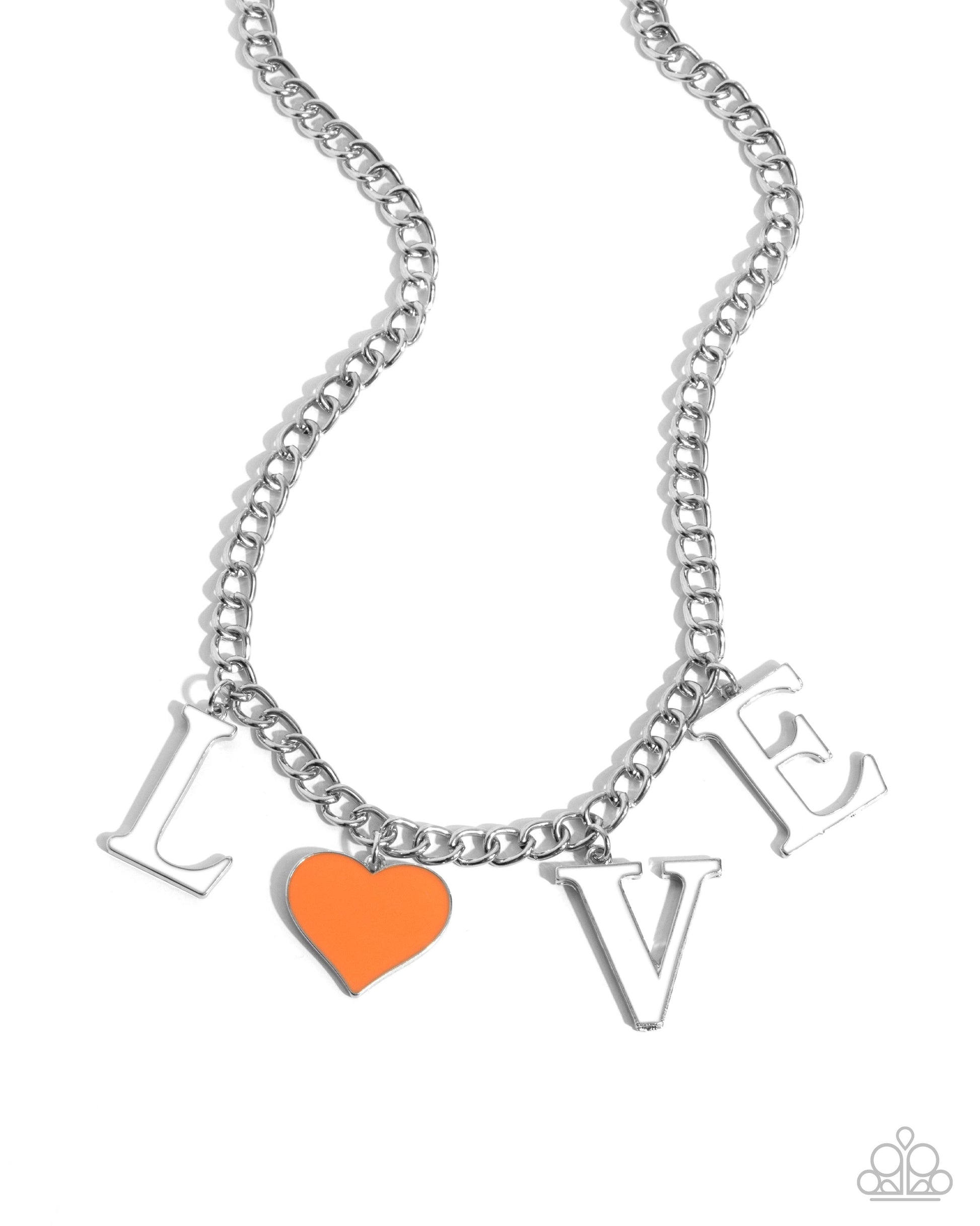 Lovely Lineup - Orange Necklace - Paparazzi - Dare2bdazzlin N Jewelry