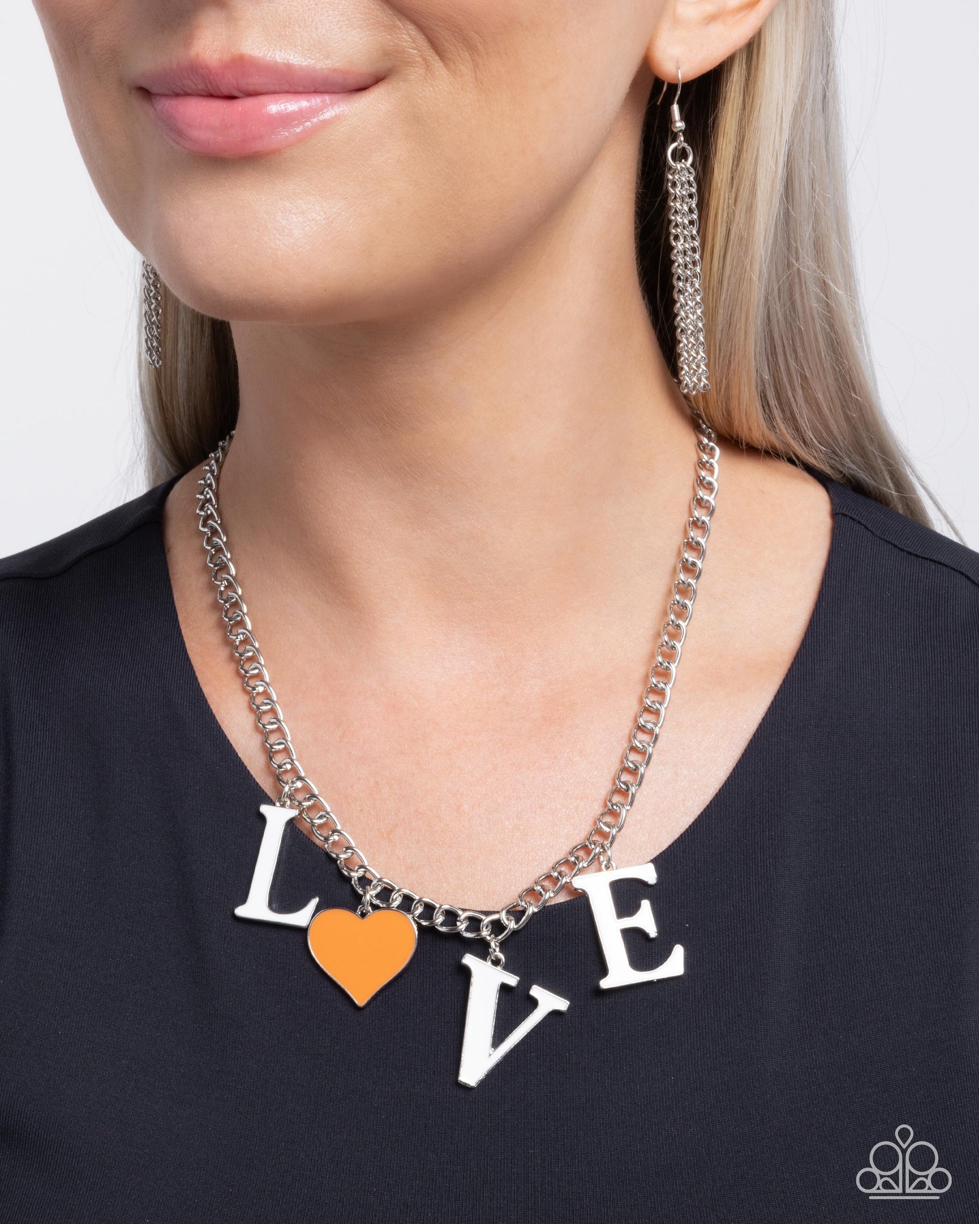 Lovely Lineup - Orange Necklace - Paparazzi - Dare2bdazzlin N Jewelry