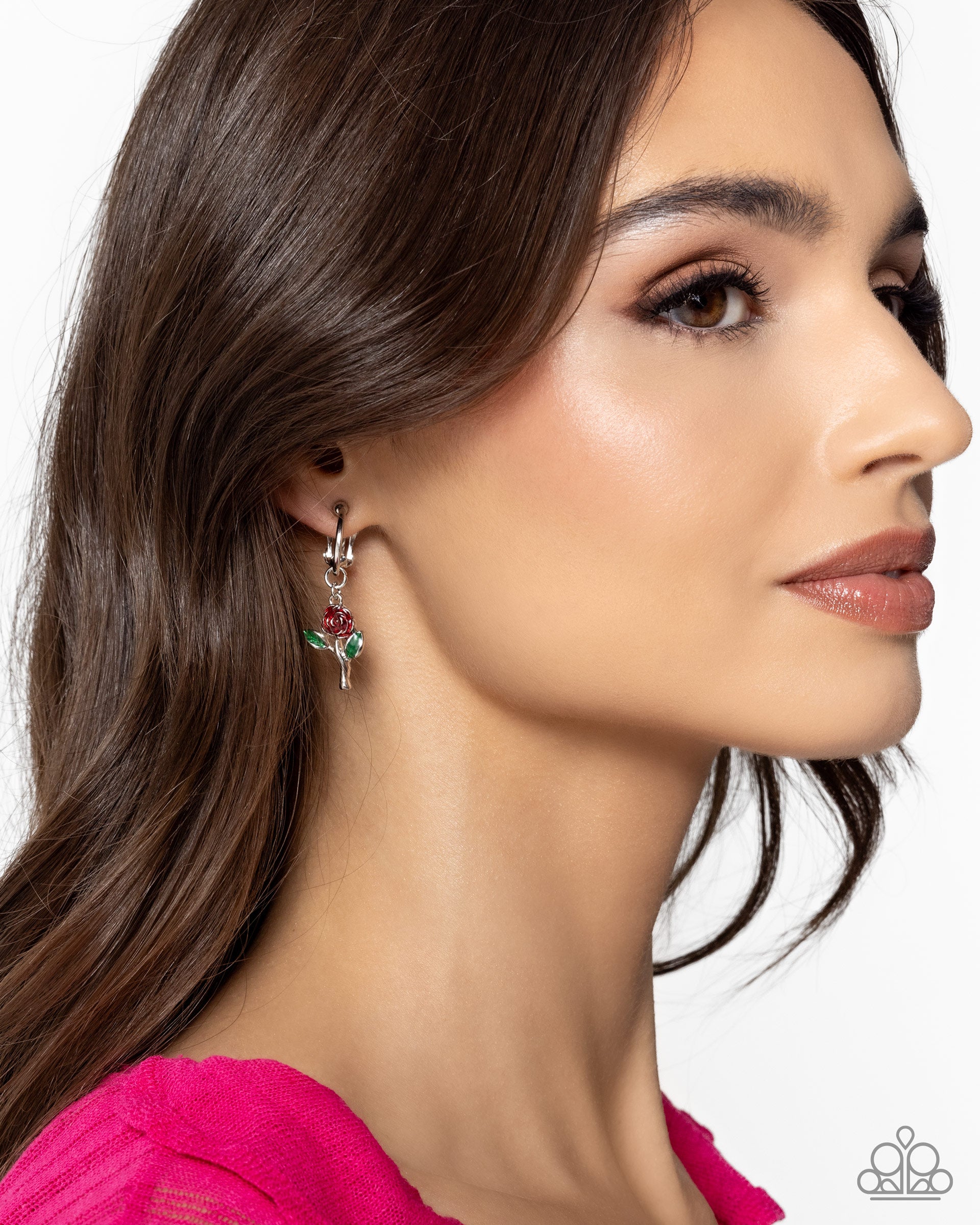 Rose Routine - Red Clip-On Earring - Paparazzi - Dare2bdazzlin N Jewelry