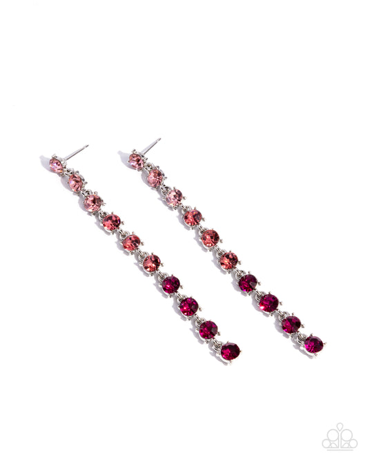 Opulent Ombré - Pink Post Earring - Paparazzi - Dare2bdazzlin N Jewelry
