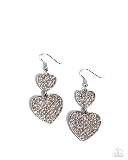 You Make My Heart Glow - White Earring - Paparazzi - Dare2bdazzlin N Jewelry