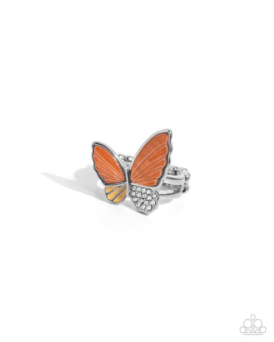 Fluttering Fidelity - Orange Ring - Paparazzi - Dare2bdazzlin N Jewelry