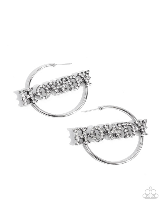 Howdy Hoedown - White Hoop[ Earring - Paparazzi - Dare2bdazzlin N Jewelry