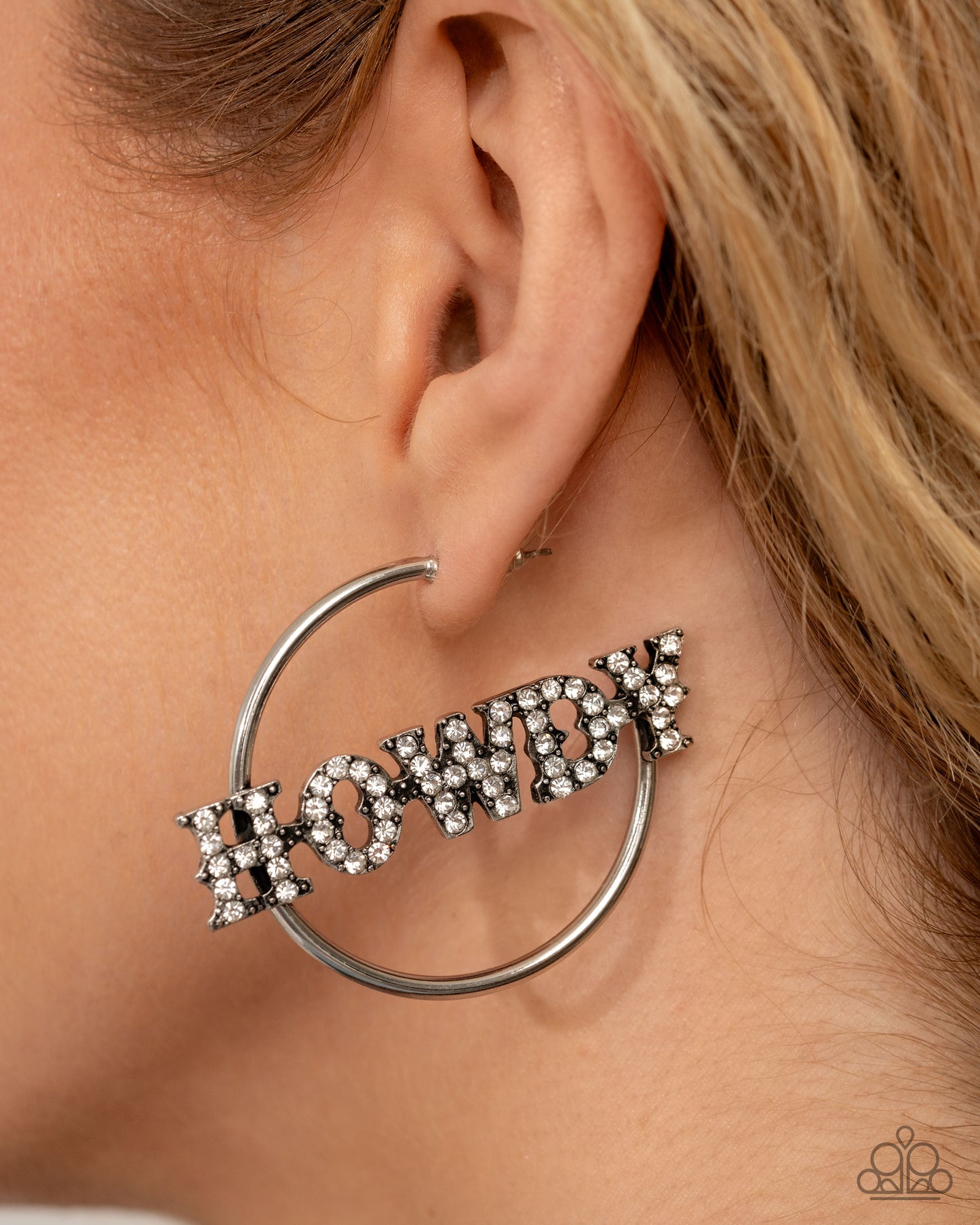 Howdy Hoedown - White Hoop[ Earring - Paparazzi - Dare2bdazzlin N Jewelry