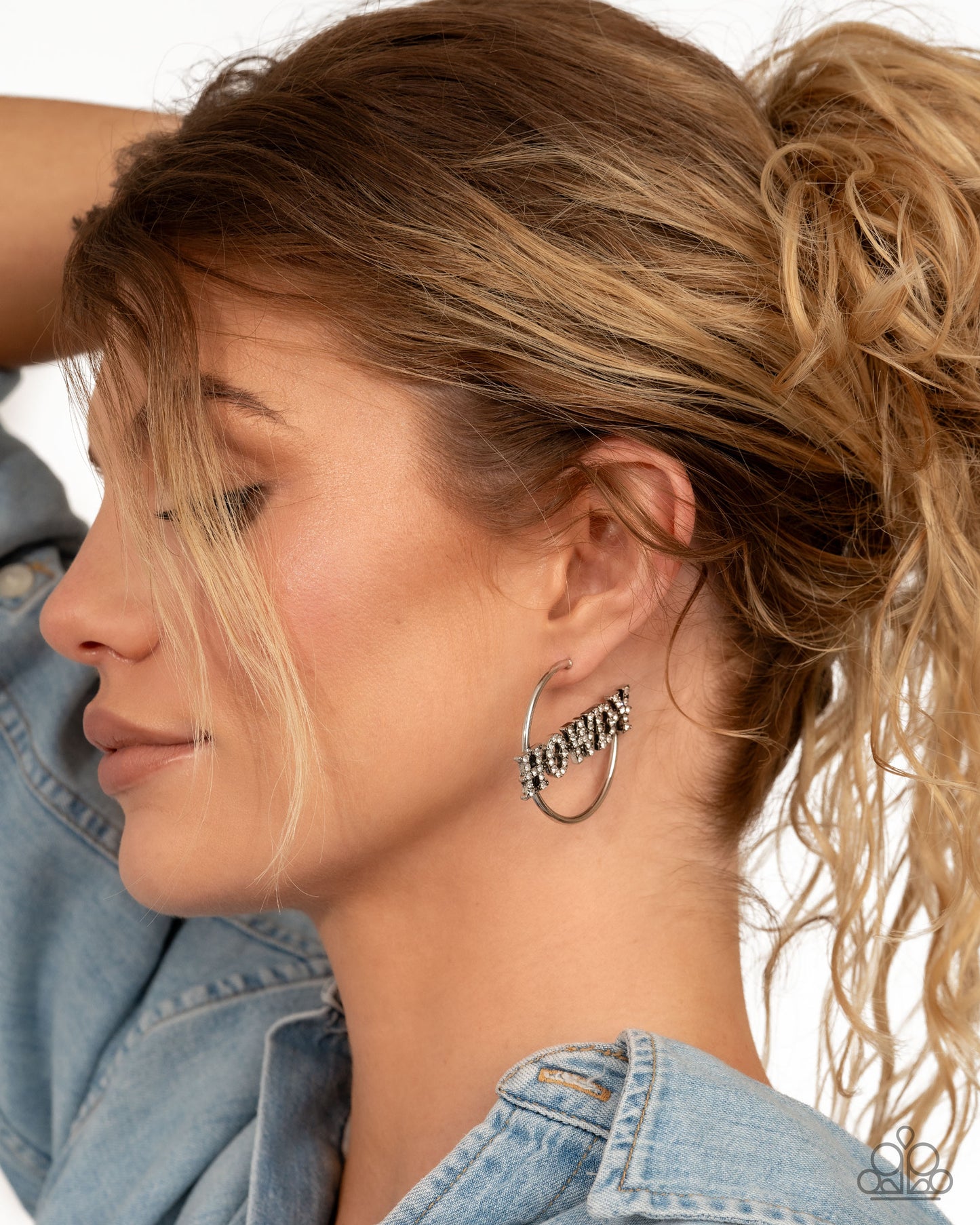 Howdy Hoedown - White Hoop[ Earring - Paparazzi - Dare2bdazzlin N Jewelry