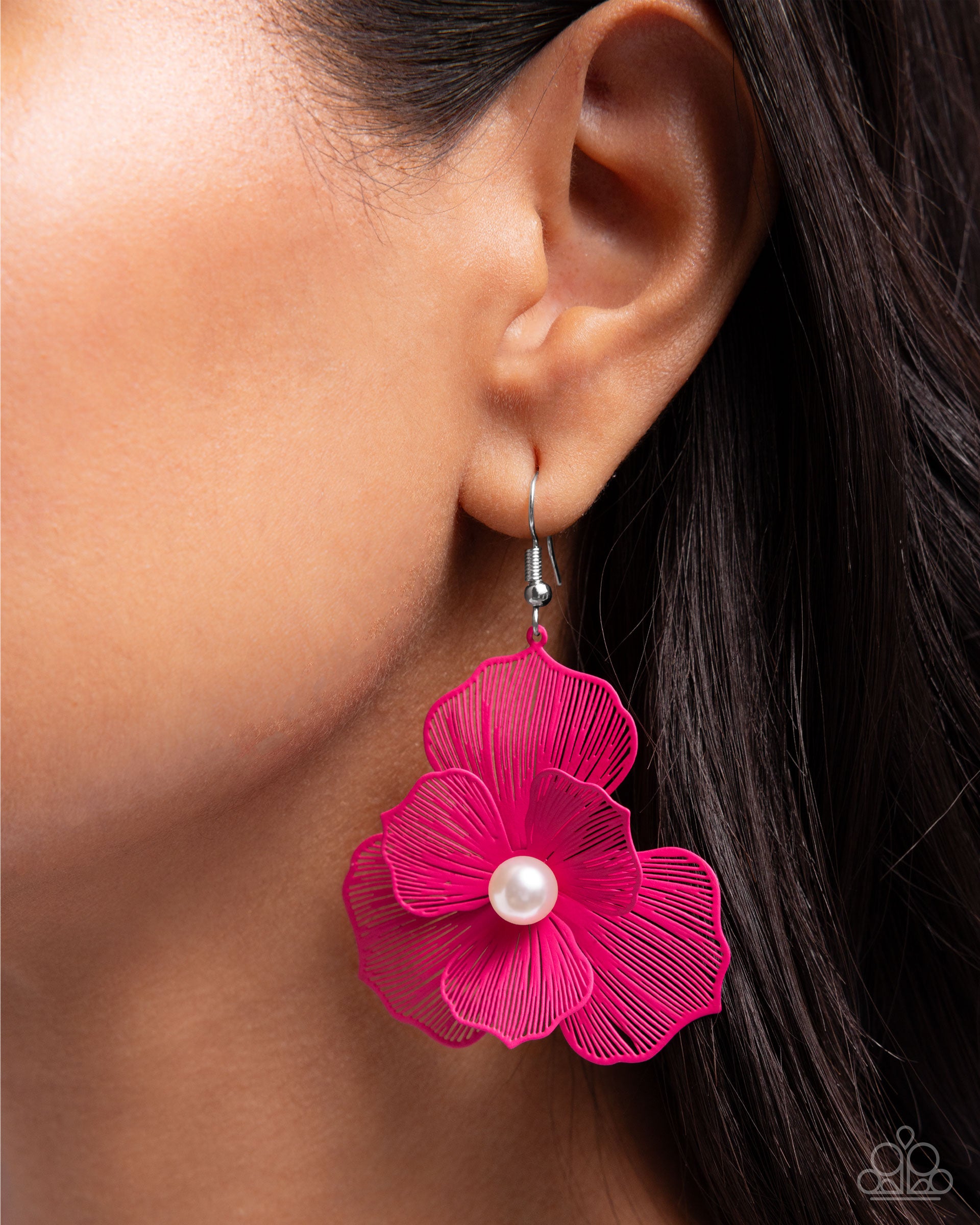 PETAL the Score - Pink Earring - Paparazzi - Dare2bdazzlin N Jewelry