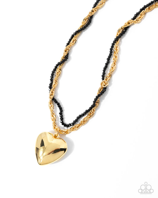 Falling Slowly - Gold Necklace - Paparazzi - Dare2bdazzlin N Jewelry