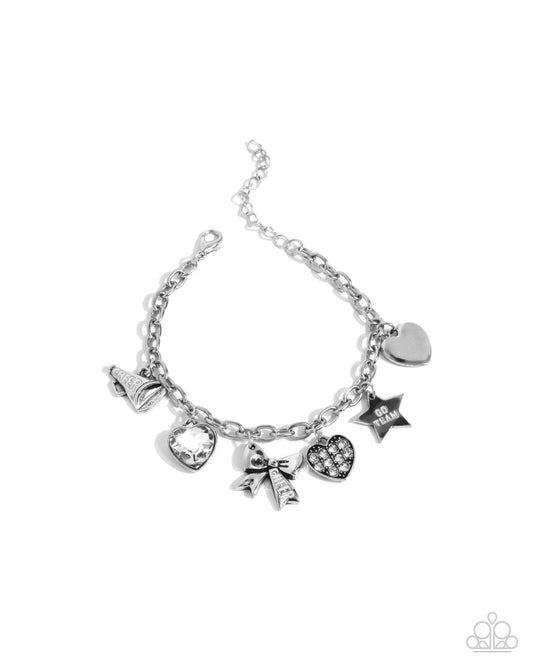 Cheerleading Camp - White Bracelet - Paparazzi - Dare2bdazzlin N Jewelry