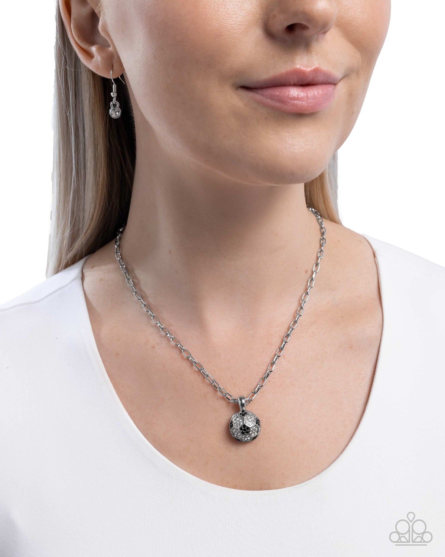 Soccer Pitch - Black Necklace - Paparazzi - Dare2bdazzlin N Jewelry