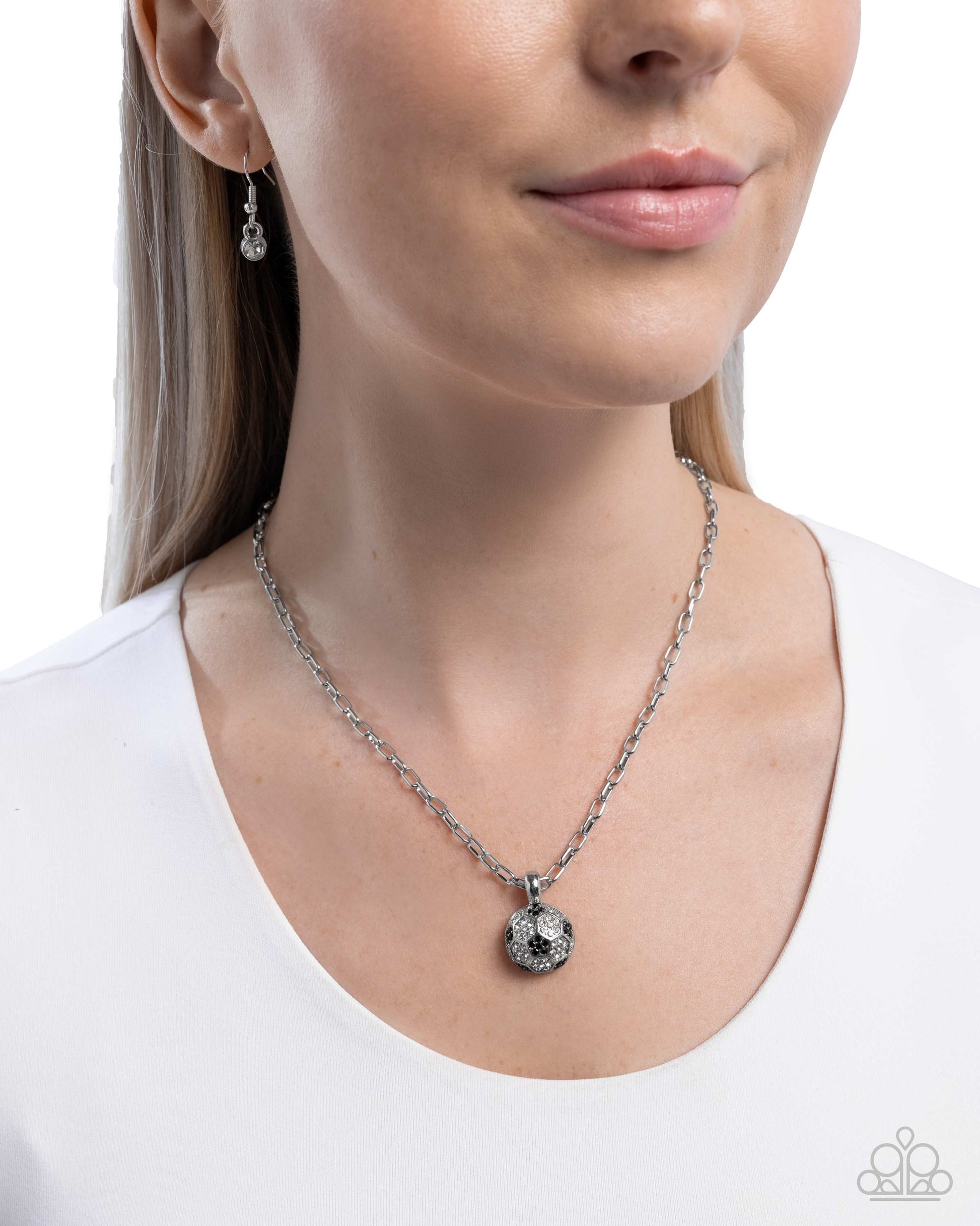 Soccer Pitch - Black Necklace - Paparazzi - Dare2bdazzlin N Jewelry