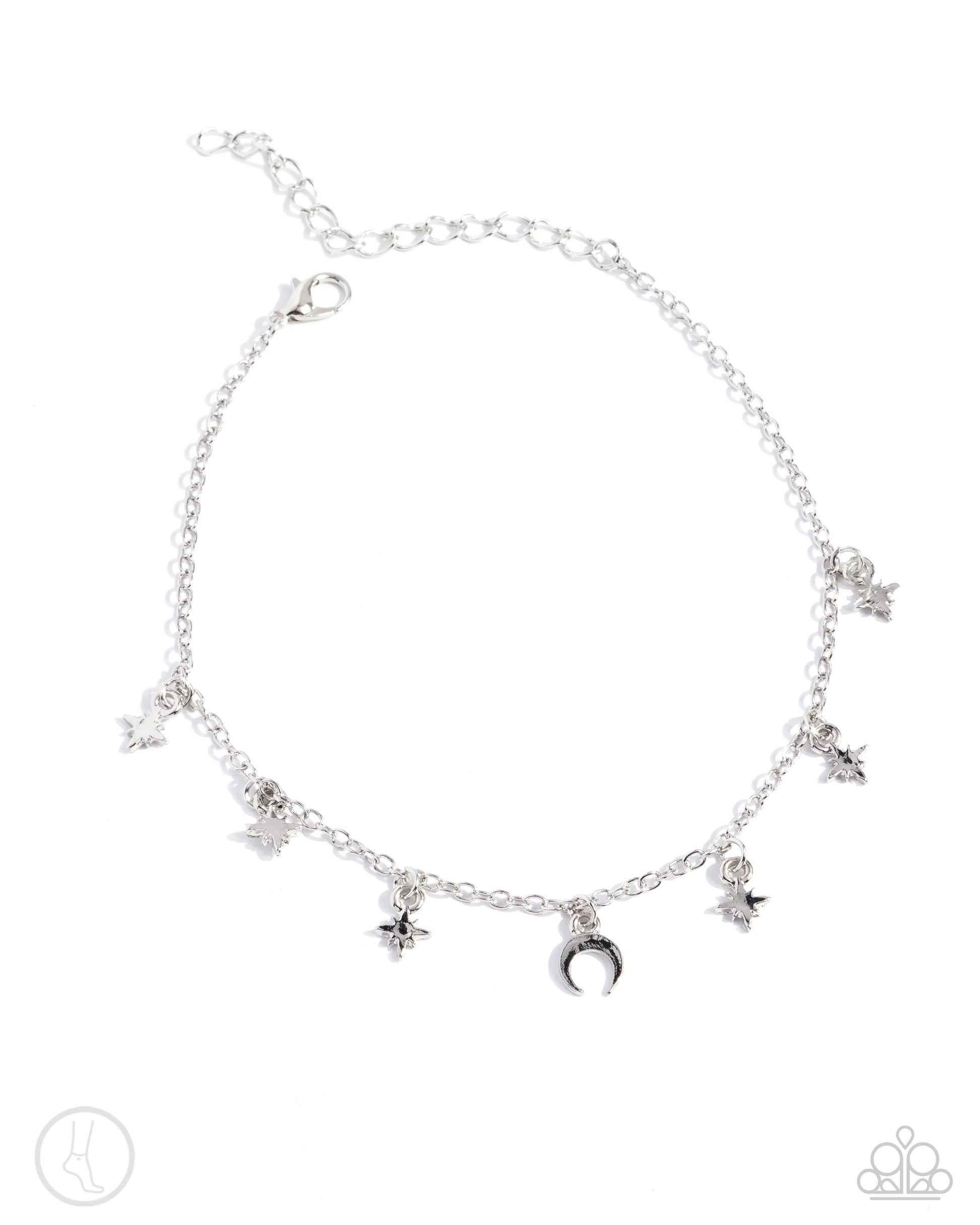 Stargazing Night - Silver Anklet - Paparazzi - Dare2bdazzlin N Jewelry