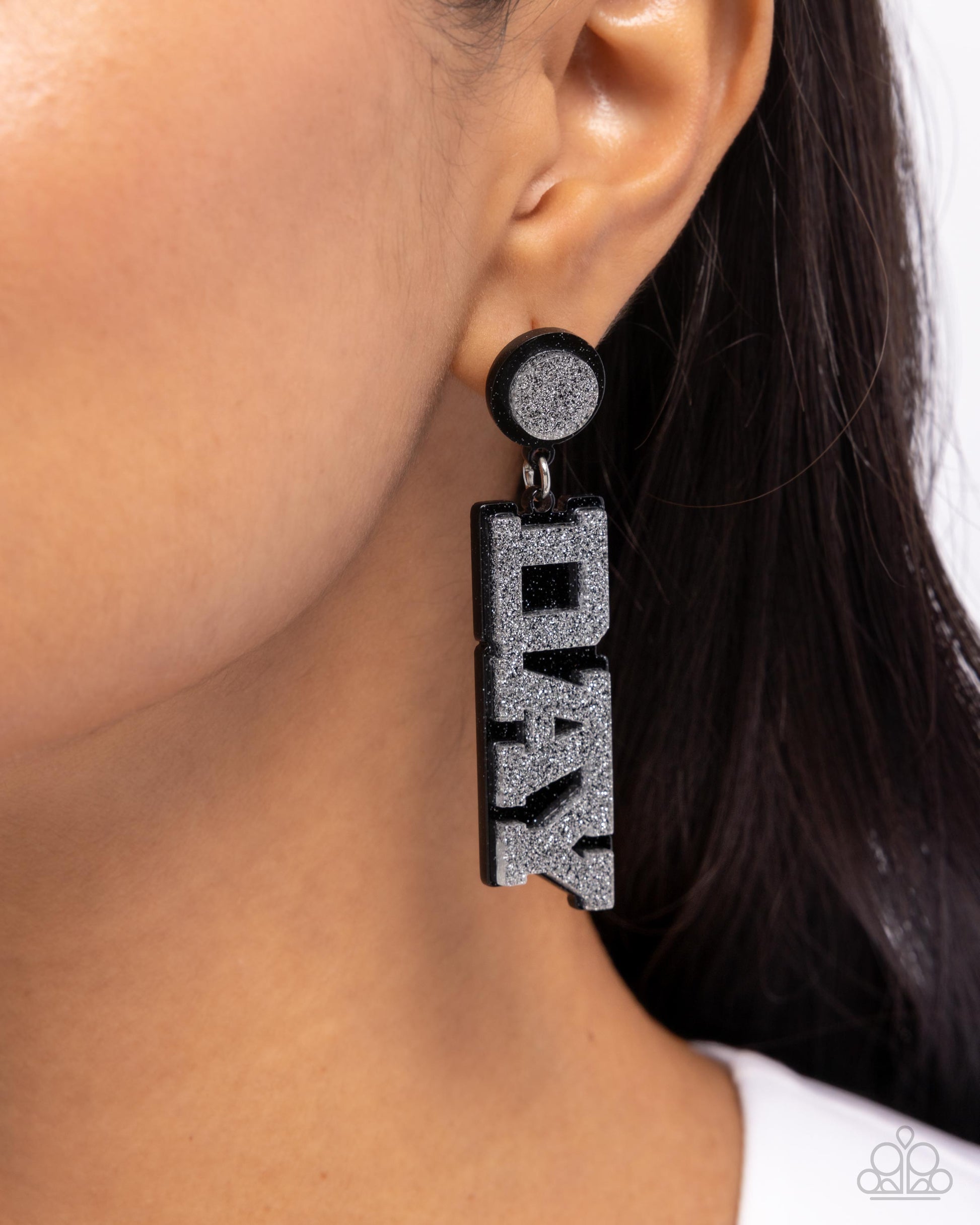 Home Game - Black Post Earring - Paparazzi - Dare2bdazzlin N Jewelry