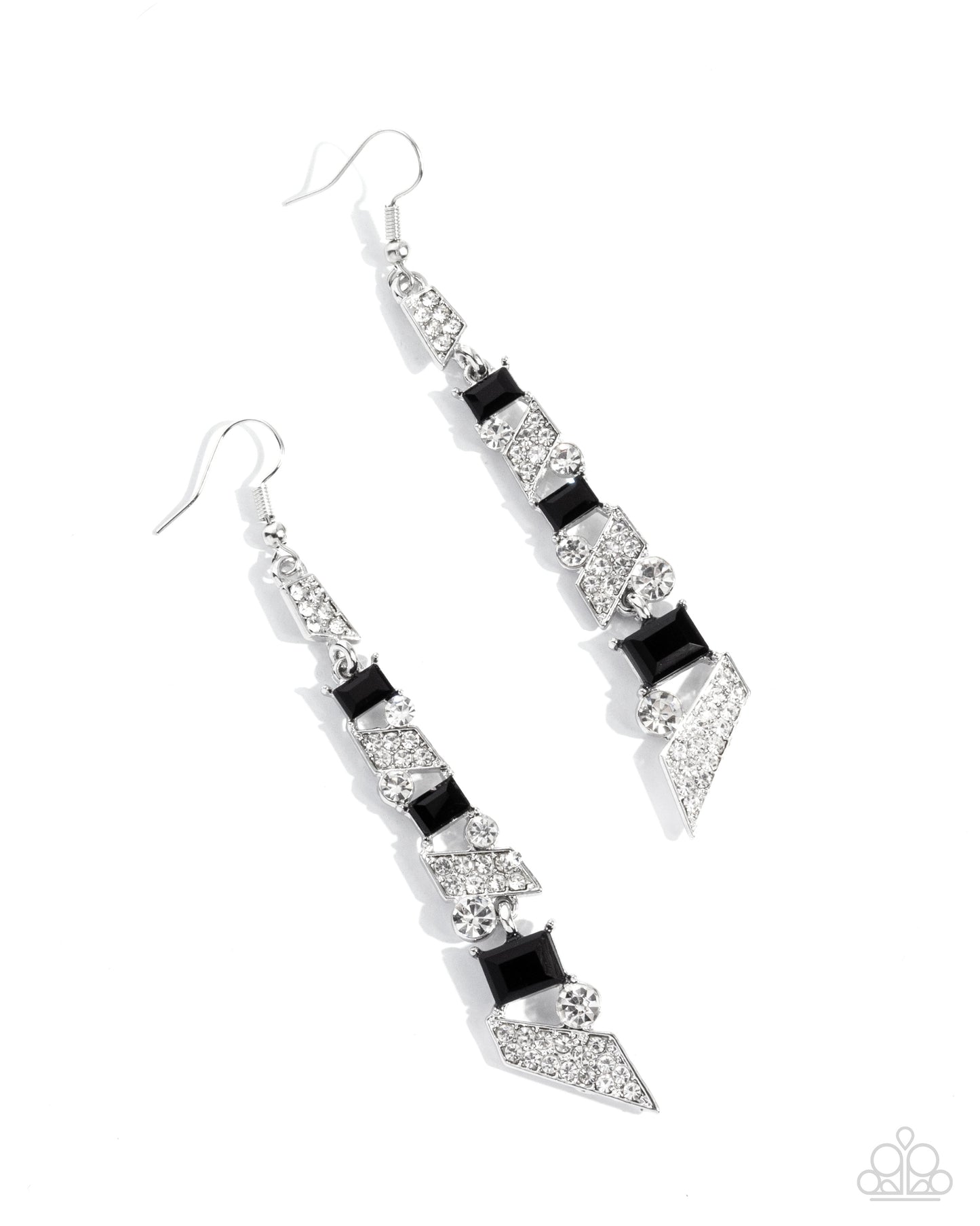 Cascading Cred - Black Earring - Paparazzi - Dare2bdazzlin N Jewelry