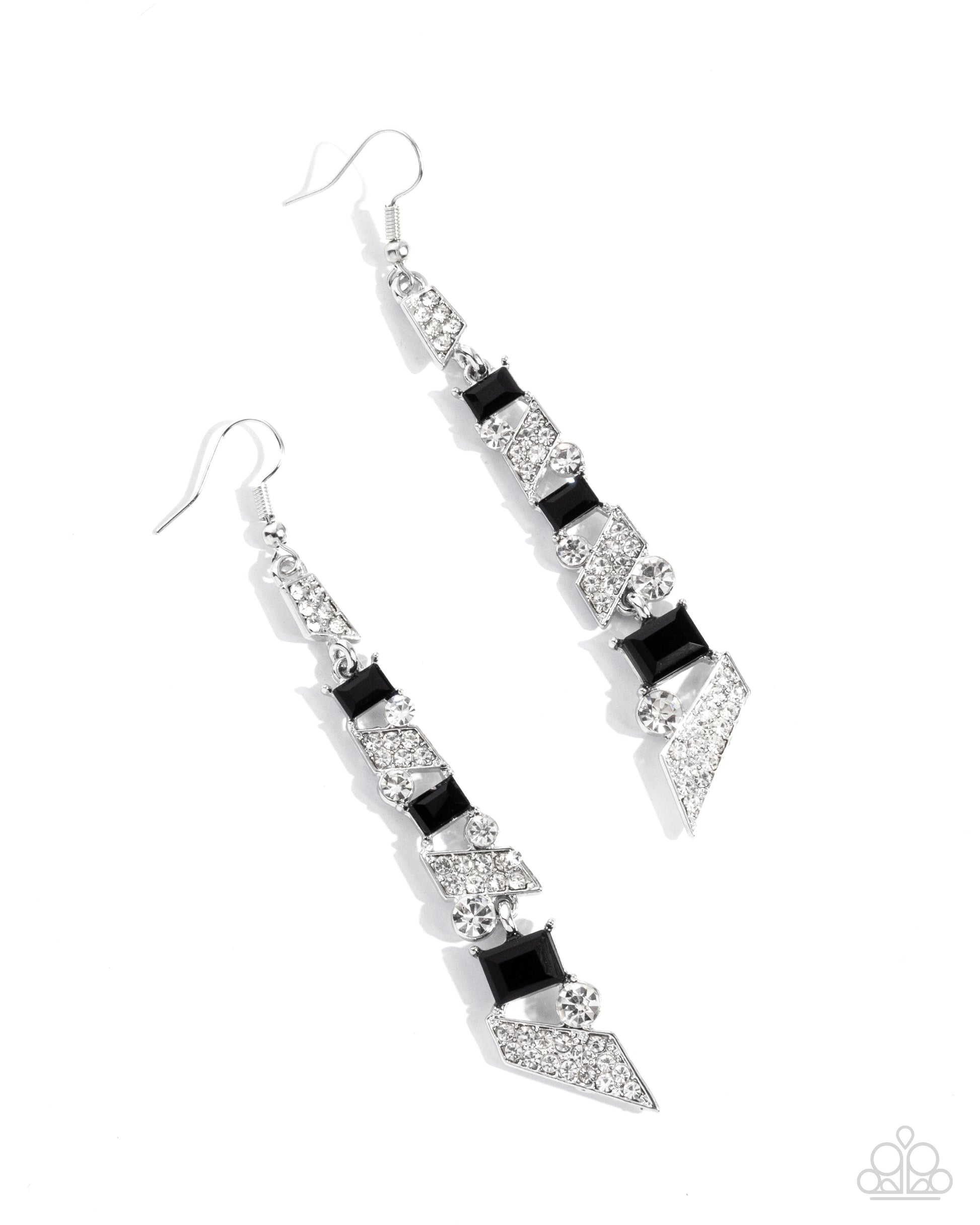 Cascading Cred - Black Earring - Paparazzi - Dare2bdazzlin N Jewelry