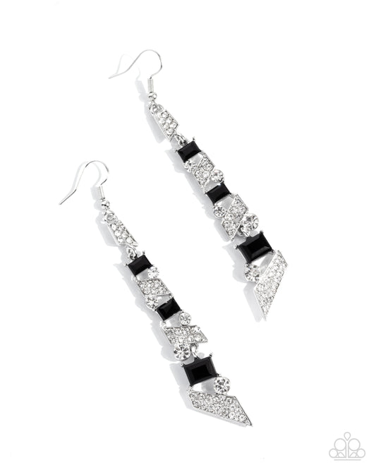 Cascading Cred - Black Earring - Paparazzi - Dare2bdazzlin N Jewelry