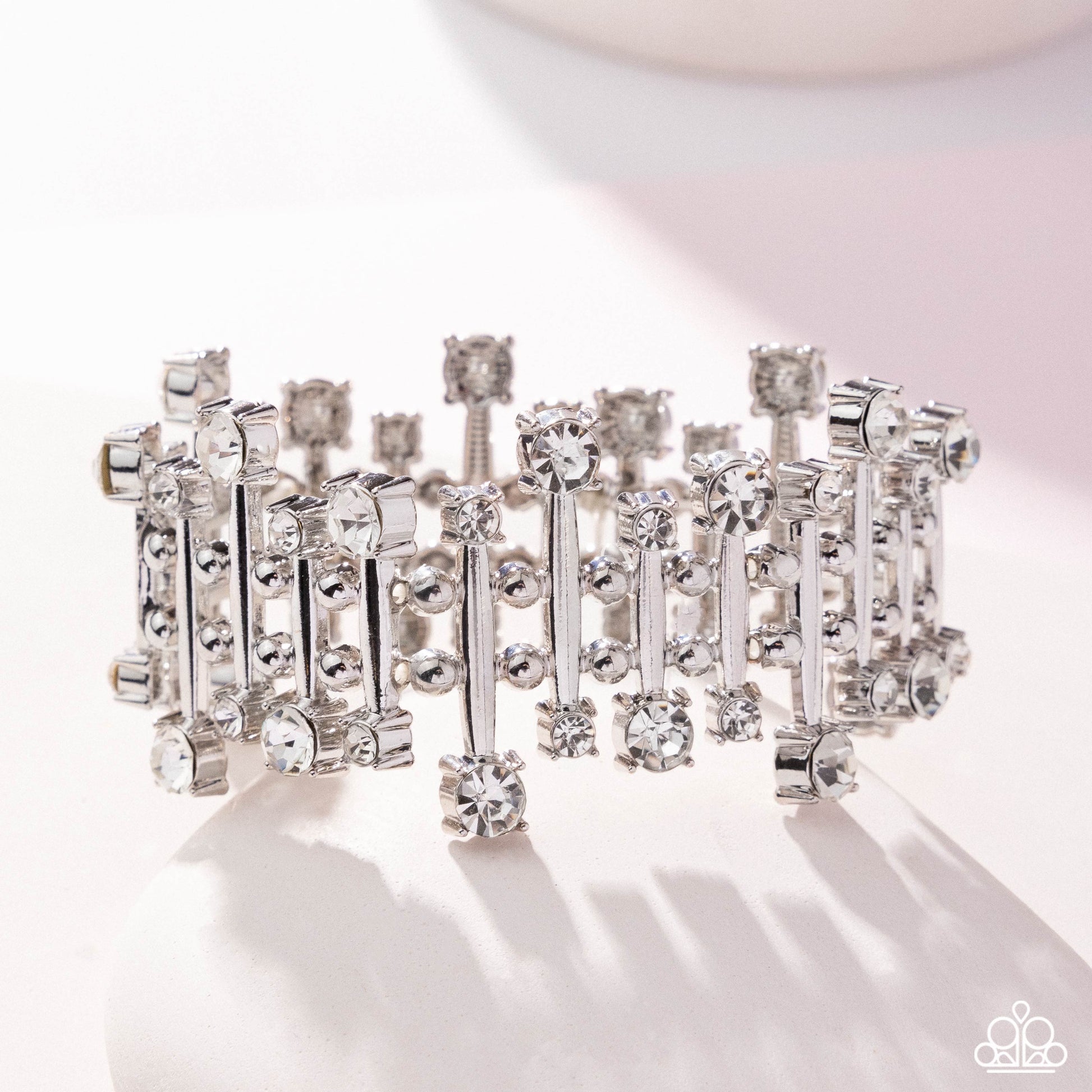 Misunderstanding Mayhem - White Bracelet - Paparazzi - Dare2bdazzlin N Jewelry