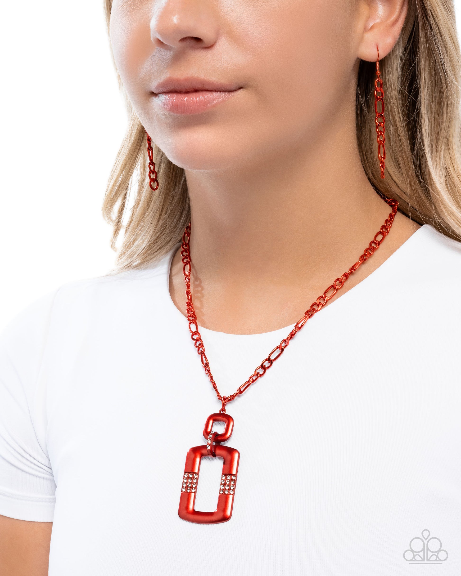Metallic Movement - Red Necklace - Paparazzi - Dare2bdazzlin N Jewelry