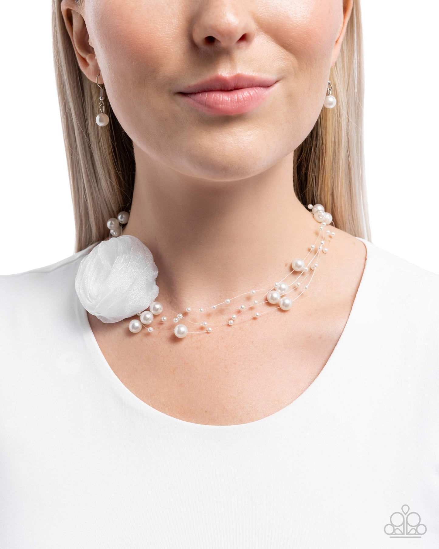 Delicate Debutante - White Necklace - Paparazzi - Dare2bdazzlin N Jewelry