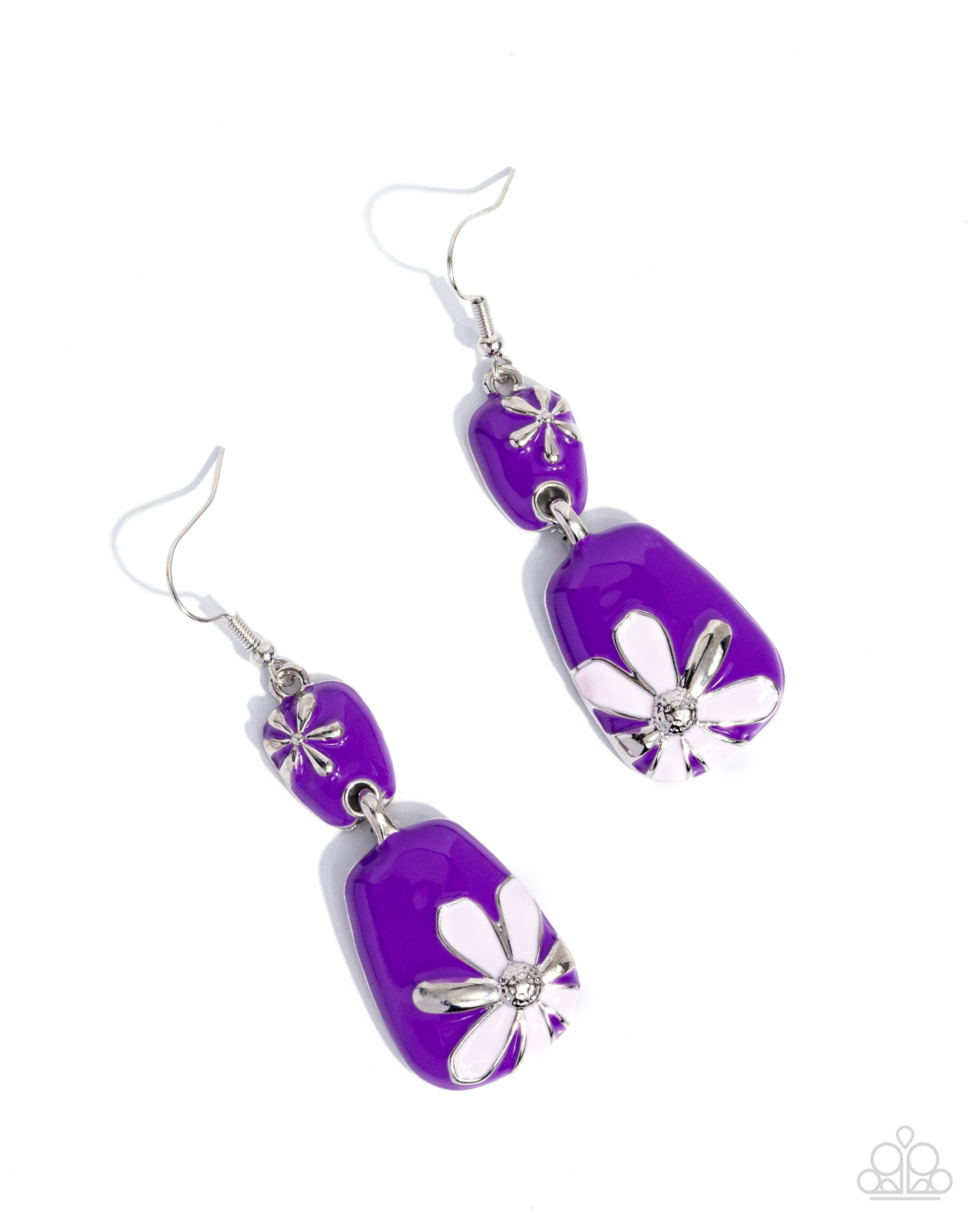 Floral Familia - Purple Earring - Paparazzi - Dare2bdazzlin N Jewelry