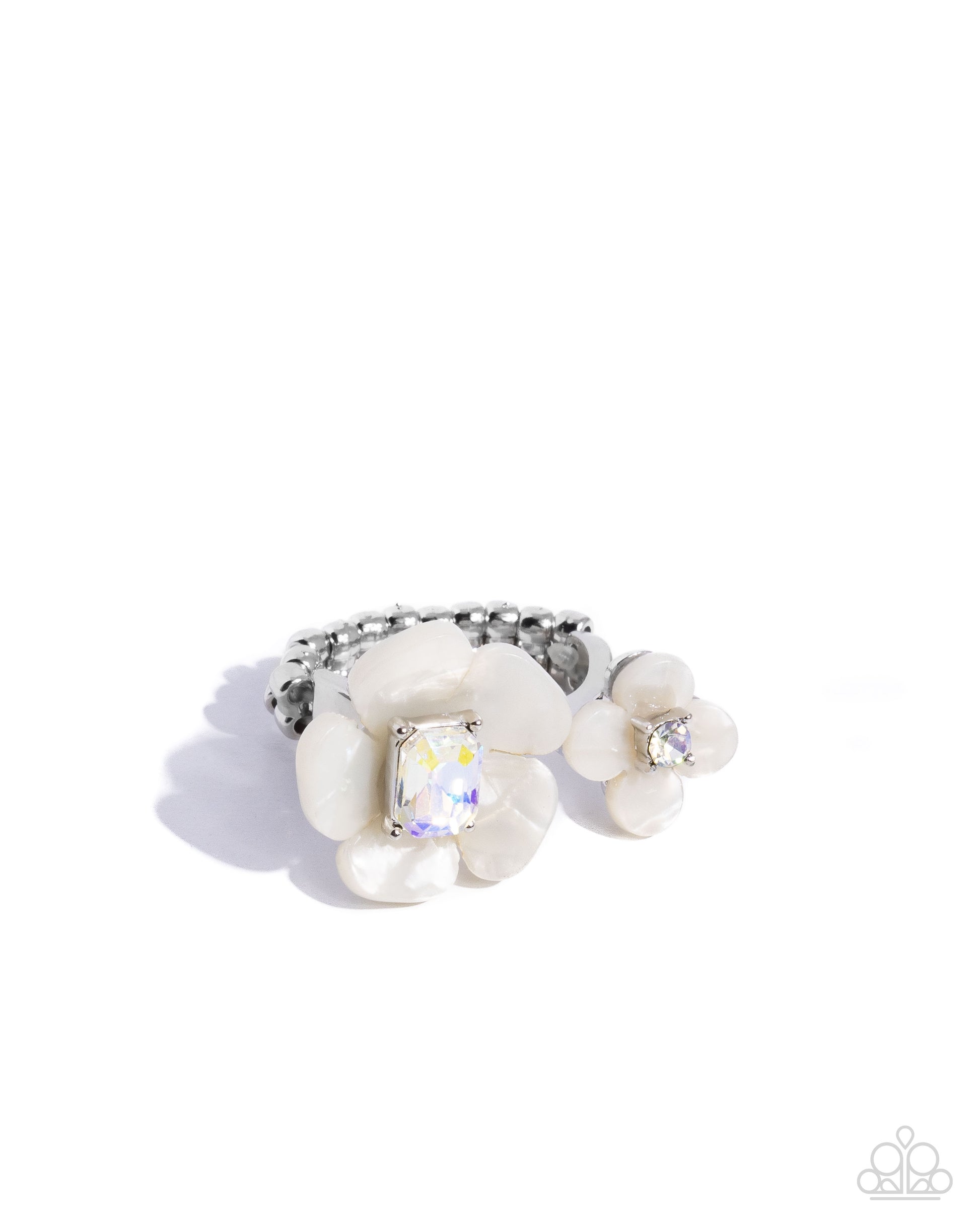 Delicate Duo - White Ring - Paparazzi - Dare2bdazzlin N Jewelry