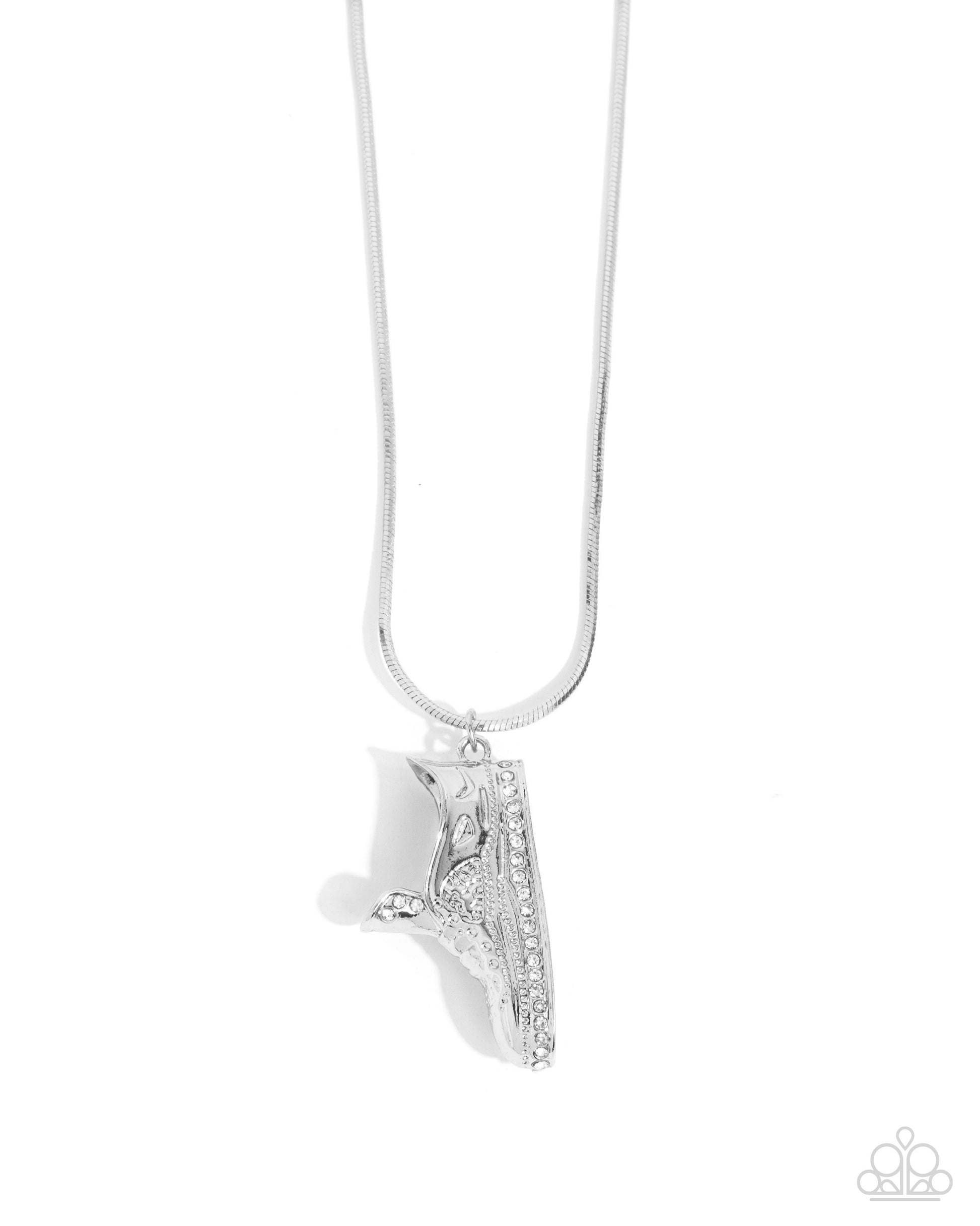 Sneaker Shimmer - White Necklace - Paparazzi - Dare2bdazzlin N Jewelry