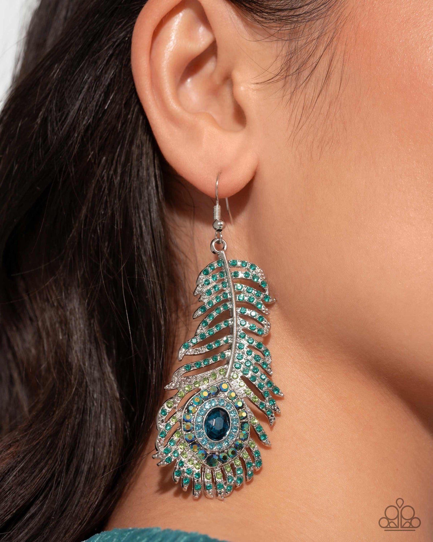 Prized Peacock - Green Earring - Paparazzi - Dare2bdazzlin N Jewelry