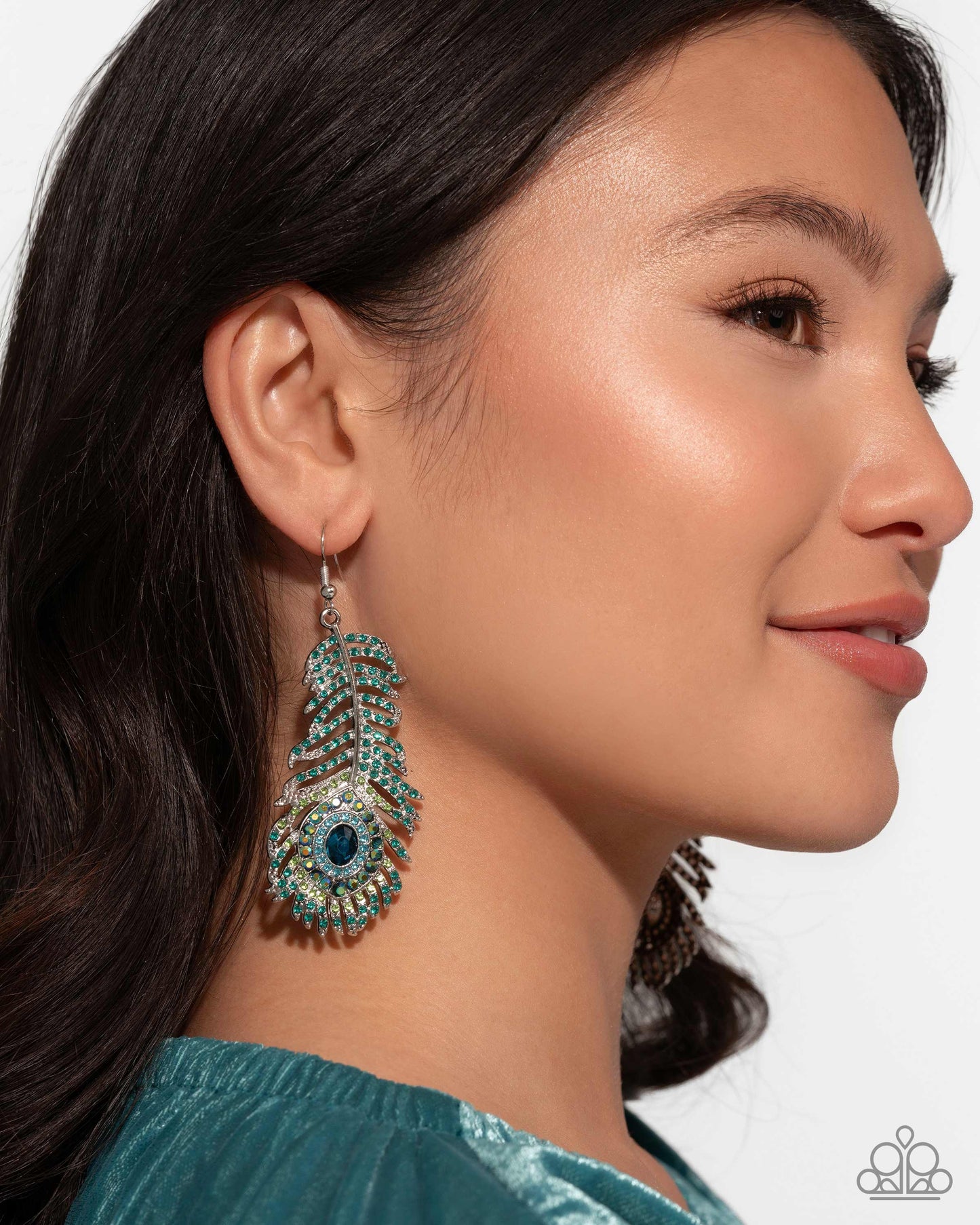 Prized Peacock - Green Earring - Paparazzi - Dare2bdazzlin N Jewelry