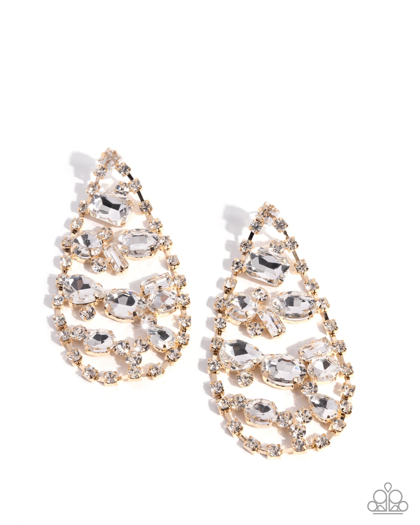 Giant Glitter - Gold Post Earring - Paparazzi - Dare2bdazzlin N Jewelry