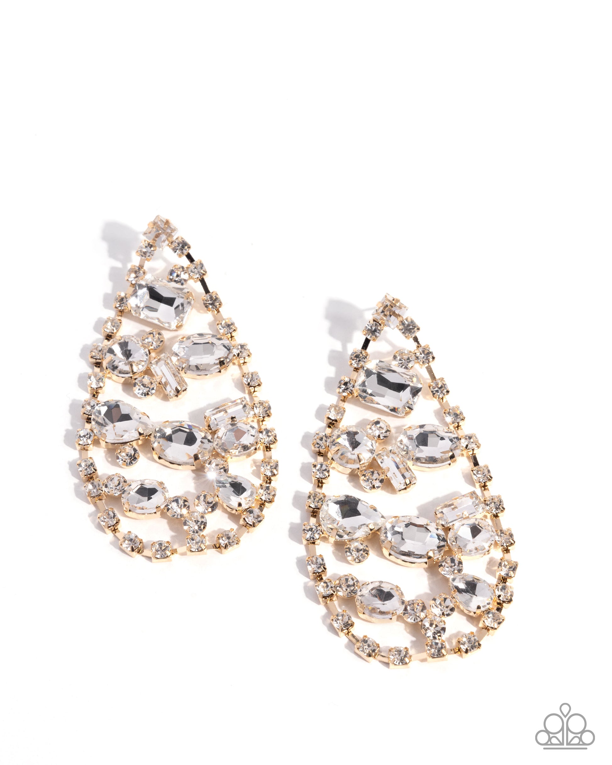 Giant Glitter - Gold Post Earring - Paparazzi - Dare2bdazzlin N Jewelry