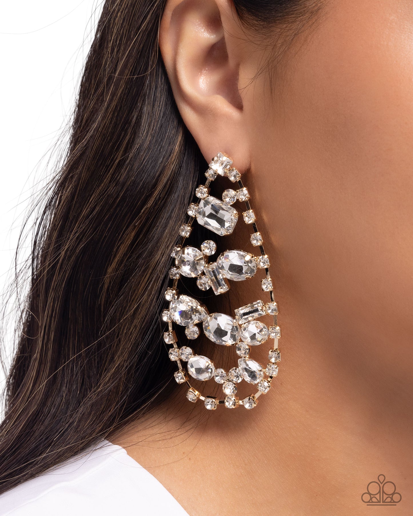 Giant Glitter - Gold Post Earring - Paparazzi - Dare2bdazzlin N Jewelry