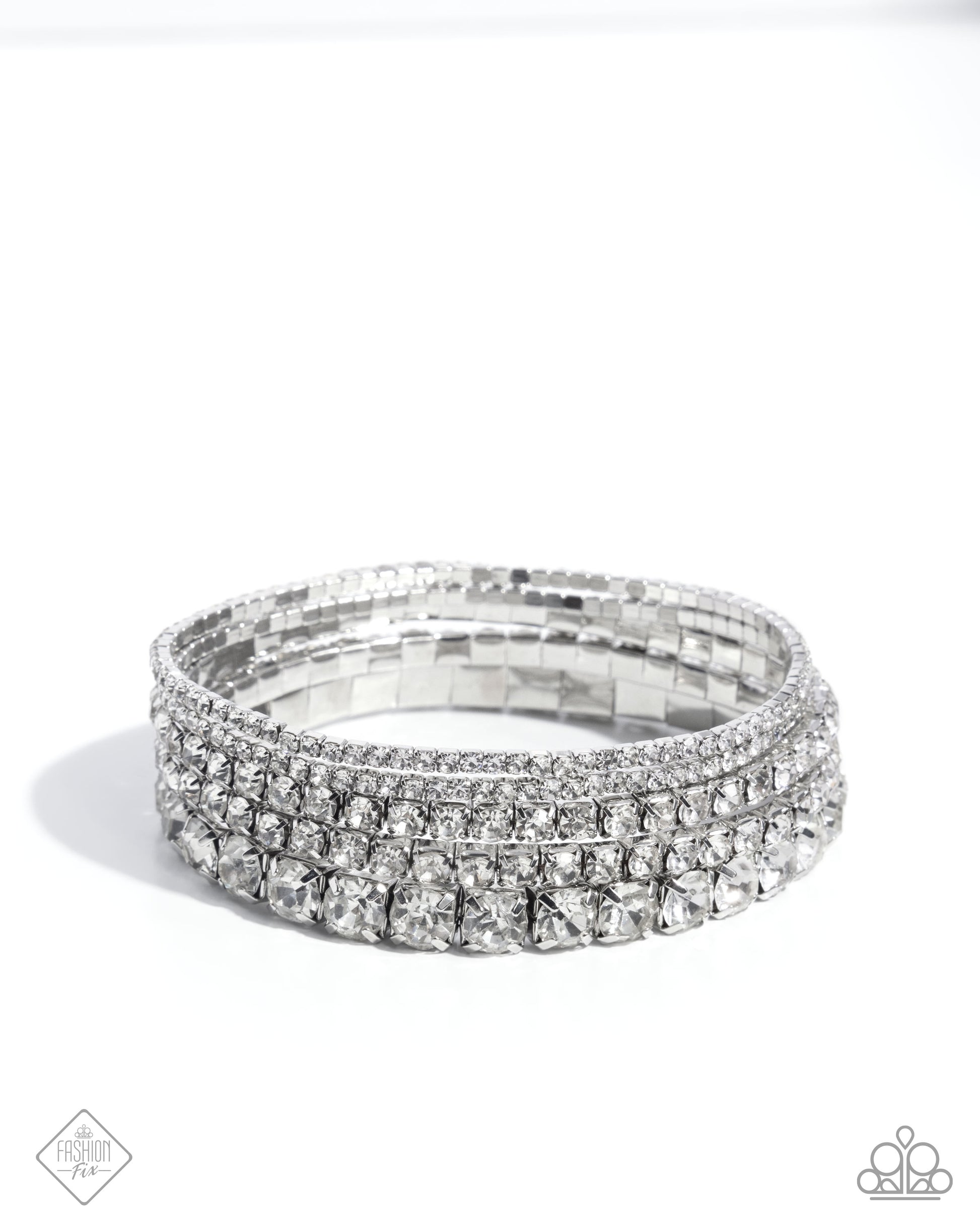 Persistent Pizzazz - White Bracelet - Paparazzi - Dare2bdazzlin N Jewelry