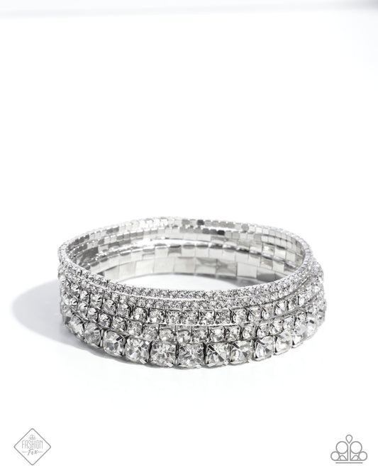 Persistent Pizzazz - White Bracelet - Paparazzi - Dare2bdazzlin N Jewelry