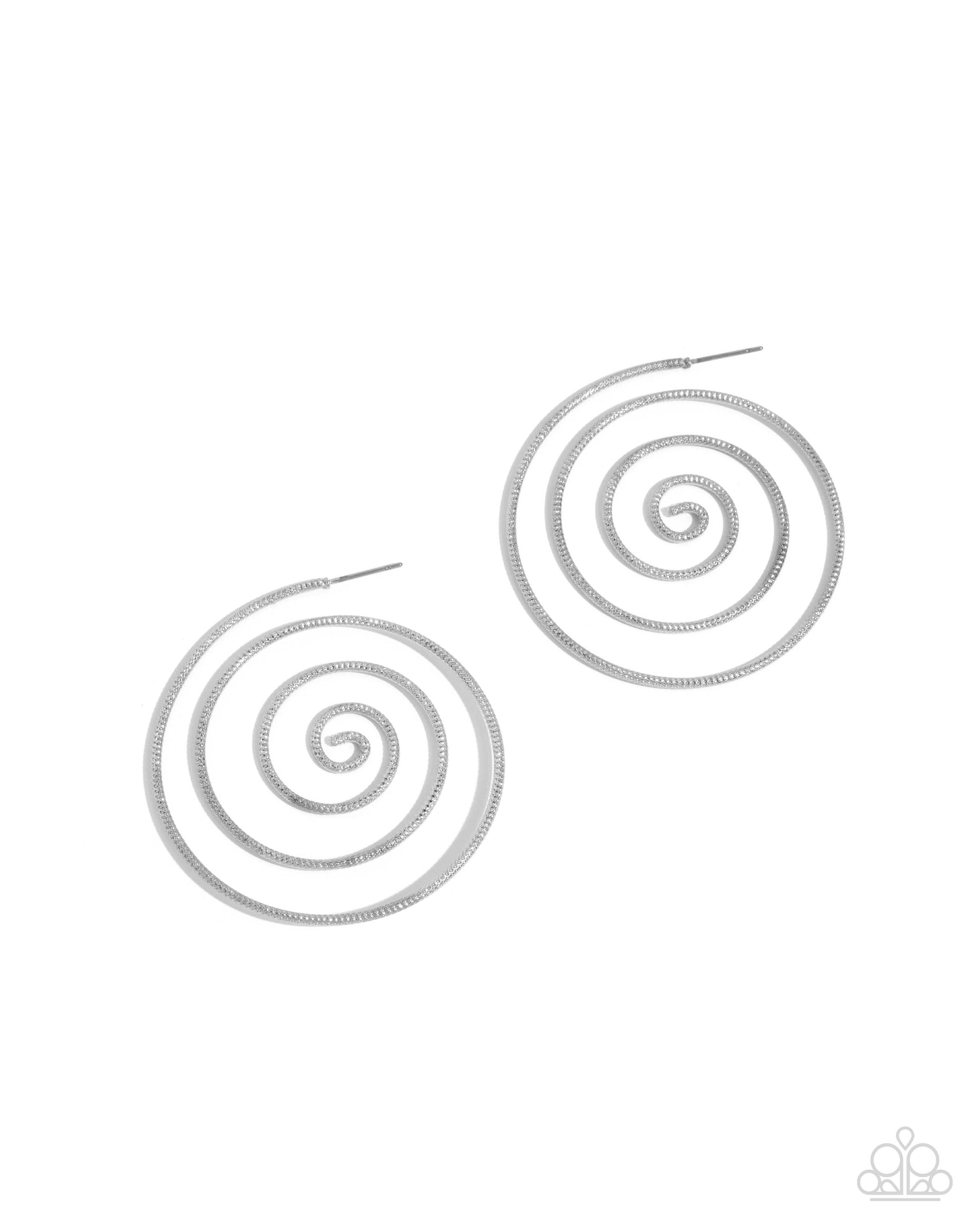 Seize the Spiral - Silver Post Earring - Paparazzi - Dare2bdazzlin N Jewelry