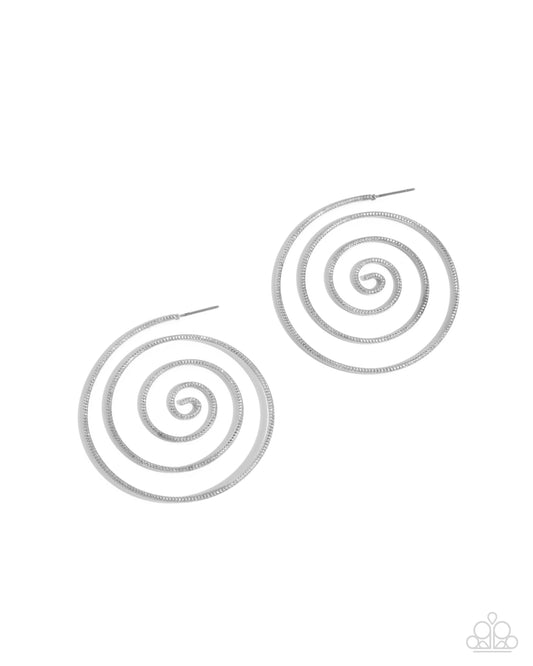 Seize the Spiral - Silver Post Earring - Paparazzi - Dare2bdazzlin N Jewelry