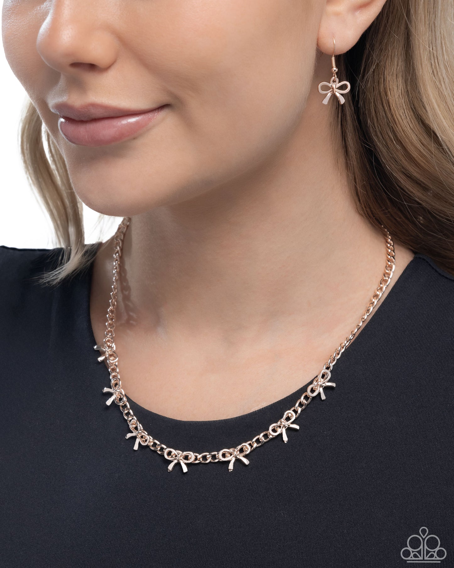 BOW the Knee - Rose Gold Necklace - Paparazzi - Dare2bdazzlin N Jewelry